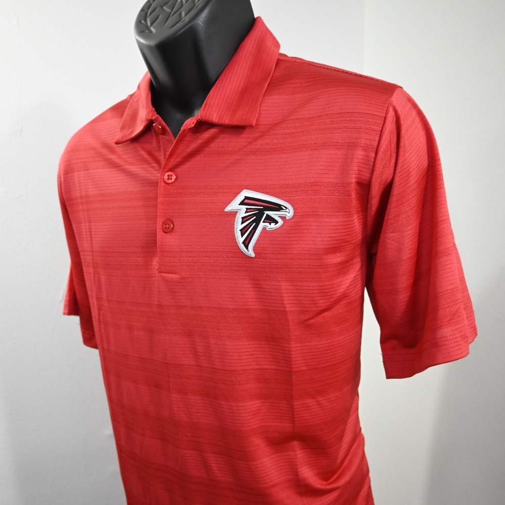 Antigua Atlanta Falcons Golf Polo Mens Medium Red Wicking Stretch Short Sleeve